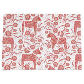 Zweeds Dala Horse Red en White Groot Cadeauzakje (Voorkant)