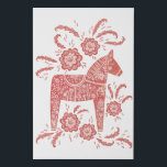 Zweeds Dala Horse Red en White Imitatie Canvas Print<br><div class="desc">Een traditioneel Zweeds model van de dala Horse volksstijl in rood en wit. Ideaal voor diegenen die van Scandinavische design houden. Originele kunst van Nic Squirrell.</div>