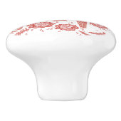 Zweeds Dala Horse Red en White Keramische Knop (Zijkant)