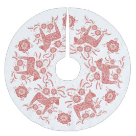 Zweeds Dala Horse Red en White Kerstboom Rok