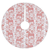 Zweeds Dala Horse Red en White Kerstboom Rok (Voorkant)