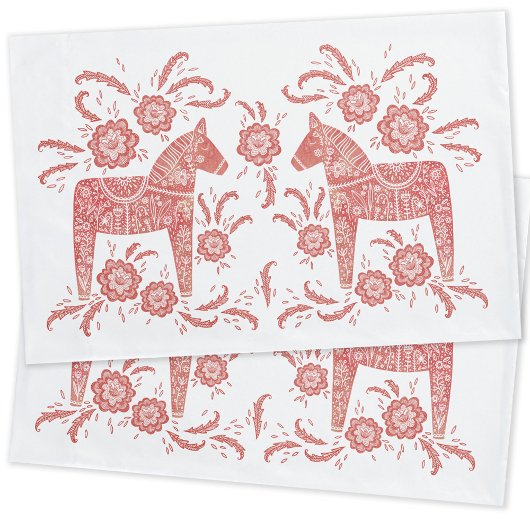 Zweeds Dala Horse Red en White Kussensloop