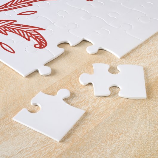 Zweeds Dala Horse Red en White Legpuzzel (Zijkant)