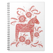 Zweeds Dala Horse Red en White Notitieboek (Voorkant)