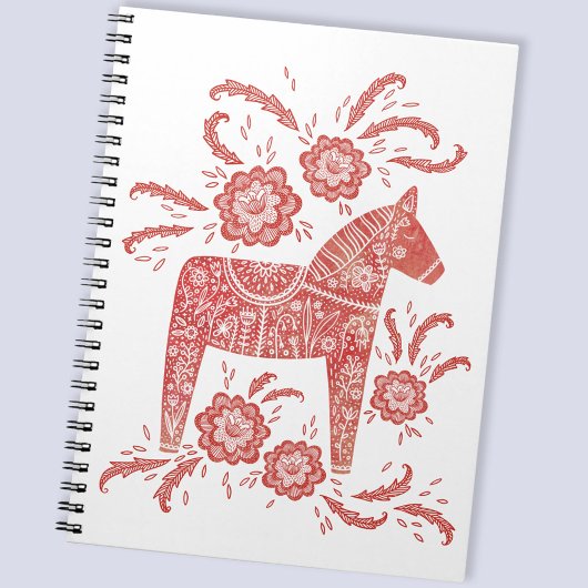 Zweeds Dala Horse Red en White Notitieboek