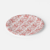 Zweeds Dala Horse Red en White Papieren Bordje (Gekanteld)