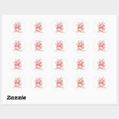 Zweeds Dala Horse Red en White Ronde Sticker (Vel)