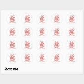 Zweeds Dala Horse Red en White Ronde Sticker (Vel)
