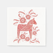 Zweeds Dala Horse Red en White Servet (Voorkant)
