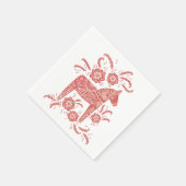 Zweeds Dala Horse Red en White Servet (Hoek)