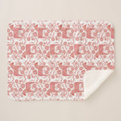 Zweeds Dala Horse Red en White Sherpa Deken (Voorkant (horizontaal))