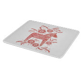 Zweeds Dala Horse Red en White Snijplank (Hoek)