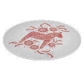 Zweeds Dala Horse Red en White Snijplank (Hoek)