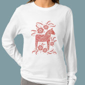 Zweeds Dala Horse Red en White T-shirt