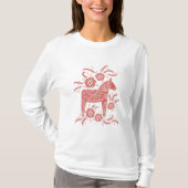 Zweeds Dala Horse Red en White T-shirt (Voorkant)