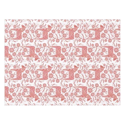Zweeds Dala Horse Red en White Tafelkleed (Voorkant (Horizontaal))