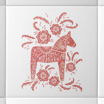 Zweeds Dala Horse Red en White Tegeltje<br><div class="desc">Een traditioneel Zweeds Dala Horse-ontwerp in rood en wit. Originele kunst van Nic Squirrell.</div>