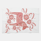 Zweeds Dala Horse Red en White Theedoek (Horizontaal)