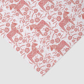 Zweeds Dala Horse Red en White Tissuepapier (Detail)