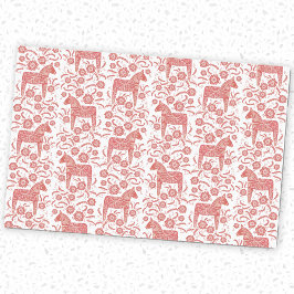 Zweeds Dala Horse Red en White Tissuepapier