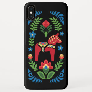 Zweeds Dala Horse Red op zwart Case-Mate iPhone Case