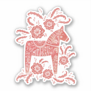 Zweeds Dala Horse Red Sticker