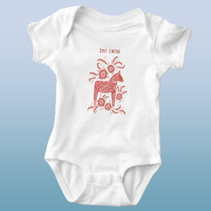 Zweeds Dala Horse Red Tiny Viking Romper