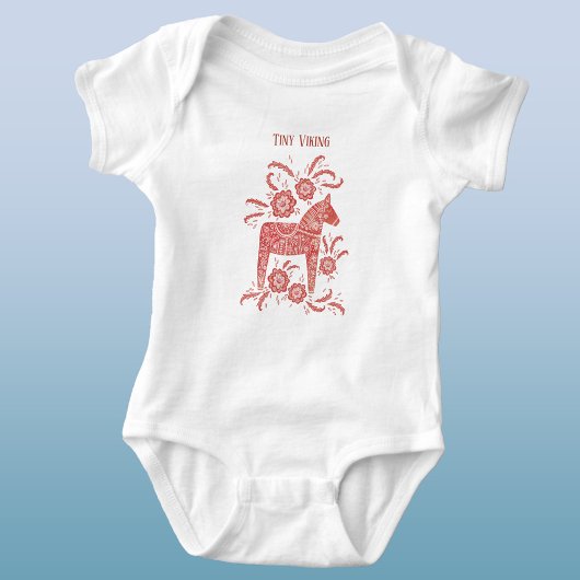 Zweeds Dala Horse Red Tiny Viking Romper
