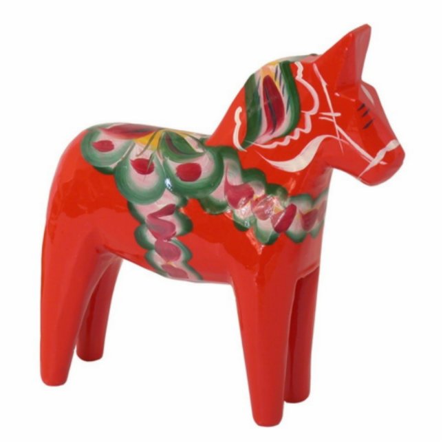 Zweeds Dala Horse Scandinavian Fotobeeldje Ornament (Voorkant)