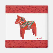 Zweeds Dala Horse Scandinavian Magneet (Voorkant)