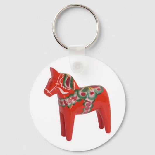 Zweeds Dala Horse Scandinavian Sleutelhanger (Voorkant)