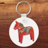 Zweeds Dala Horse Scandinavian Sleutelhanger (Voorkant)