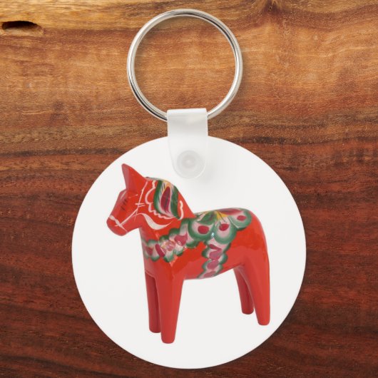 Zweeds Dala Horse Scandinavian Sleutelhanger (Voorkant)