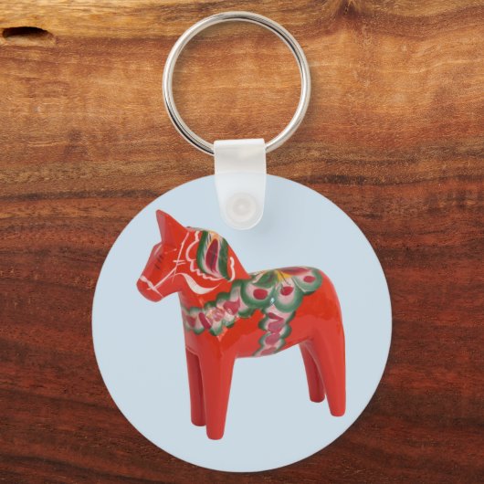Zweeds Dala Horse Scandinavian Sleutelhanger (Voorkant)