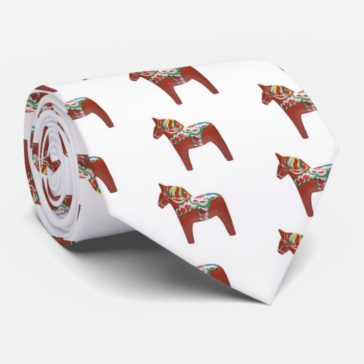 Zweeds Dala Horse Scandinavian Stropdas (Opgerold)