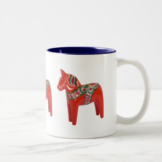 Zweeds Dala Horse Scandinavian Tweekleurige Koffiemok (Rechts)