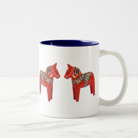 Zweeds Dala Horse Scandinavian Tweekleurige Koffiemok (Rechts)