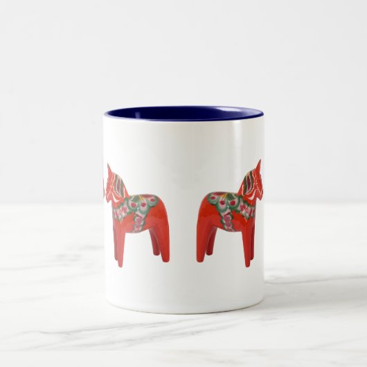 Zweeds Dala Horse Scandinavian Tweekleurige Koffiemok (Center)