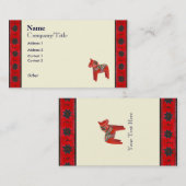 Zweeds Dala Horse Scandinavian Visitekaartje (Voorkant / Achterkant)