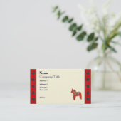 Zweeds Dala Horse Scandinavian Visitekaartje (Staand voorkant)