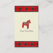 Zweeds Dala Horse Scandinavian Visitekaartje (Achterkant)