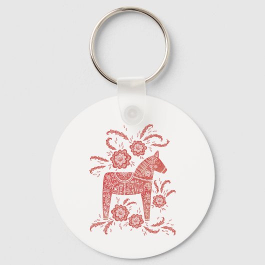 Zweeds Dala Horse Sleutelhanger (Voorkant)