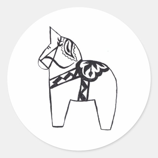 Zweeds Dala Horse Sticker (Voorkant)