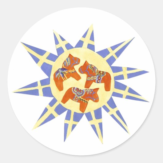 Zweeds Dala Horse Sticker (Voorkant)