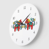 Zweeds Dala Horse Twins Grote Klok (Hoek)