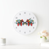 Zweeds Dala Horse Twins Grote Klok (Huis)