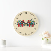 Zweeds Dala Horse Twins Scandinavian Grote Klok (Huis)