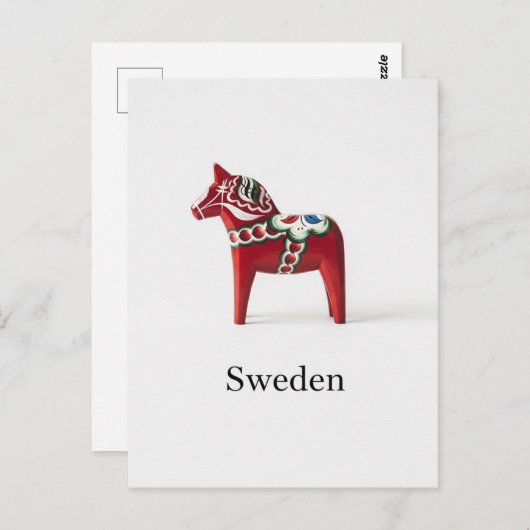 Zweeds Dala Horse Zweden Reizen Briefkaart (Voorkant / Achterkant)