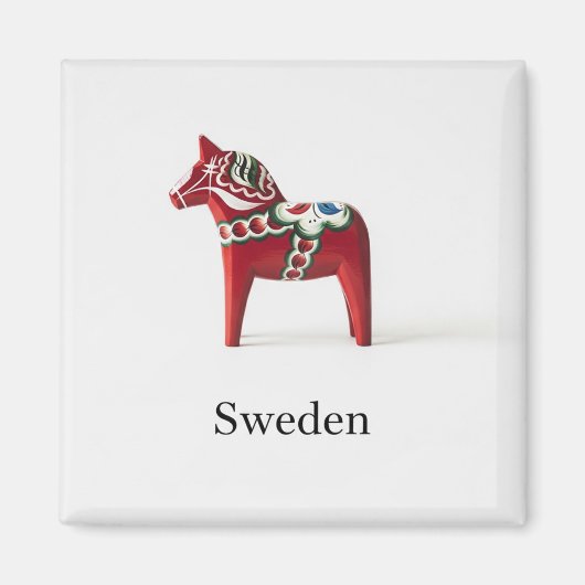 Zweeds Dala Horse Zweden Reizen Magneet (Voorkant)