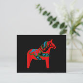Zweeds Dala Horse Zweden Rood Dalecarlian Horse Briefkaart (Staand voorkant)